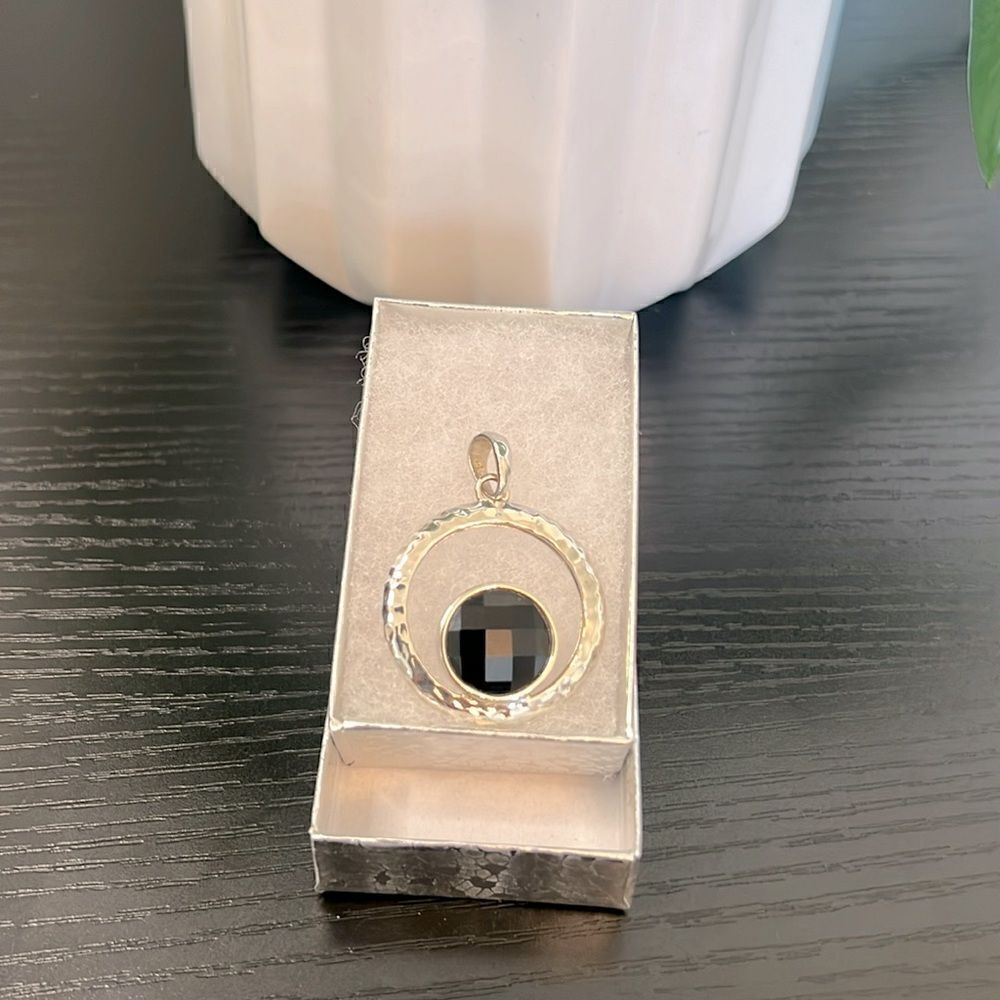 Grace and Heart Sterling Silver Dual Sided Circular Pendant